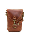 Allegra crossbody leather bag front chestnut
