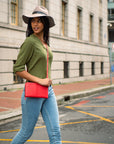 Ayo leather bag coral mood