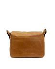 Brown leather bag on a white background