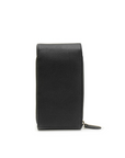 Black leather pouch on a white background