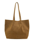 Nubuck brown tote bag on a white background