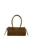 Brown handbag on a white background