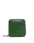 Green leather wallet on a white background