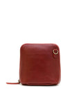 Red leather wallet on a white background