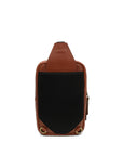 Ocean Drive crossbody leather bag back chestnut