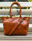 Paisley - crossbody handbag leather bag mood image bench