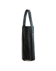 Picnic 1 - leather bag wine carrier side black