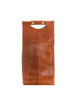 Pinotage 2 - wine carrier leather bag front chestnut