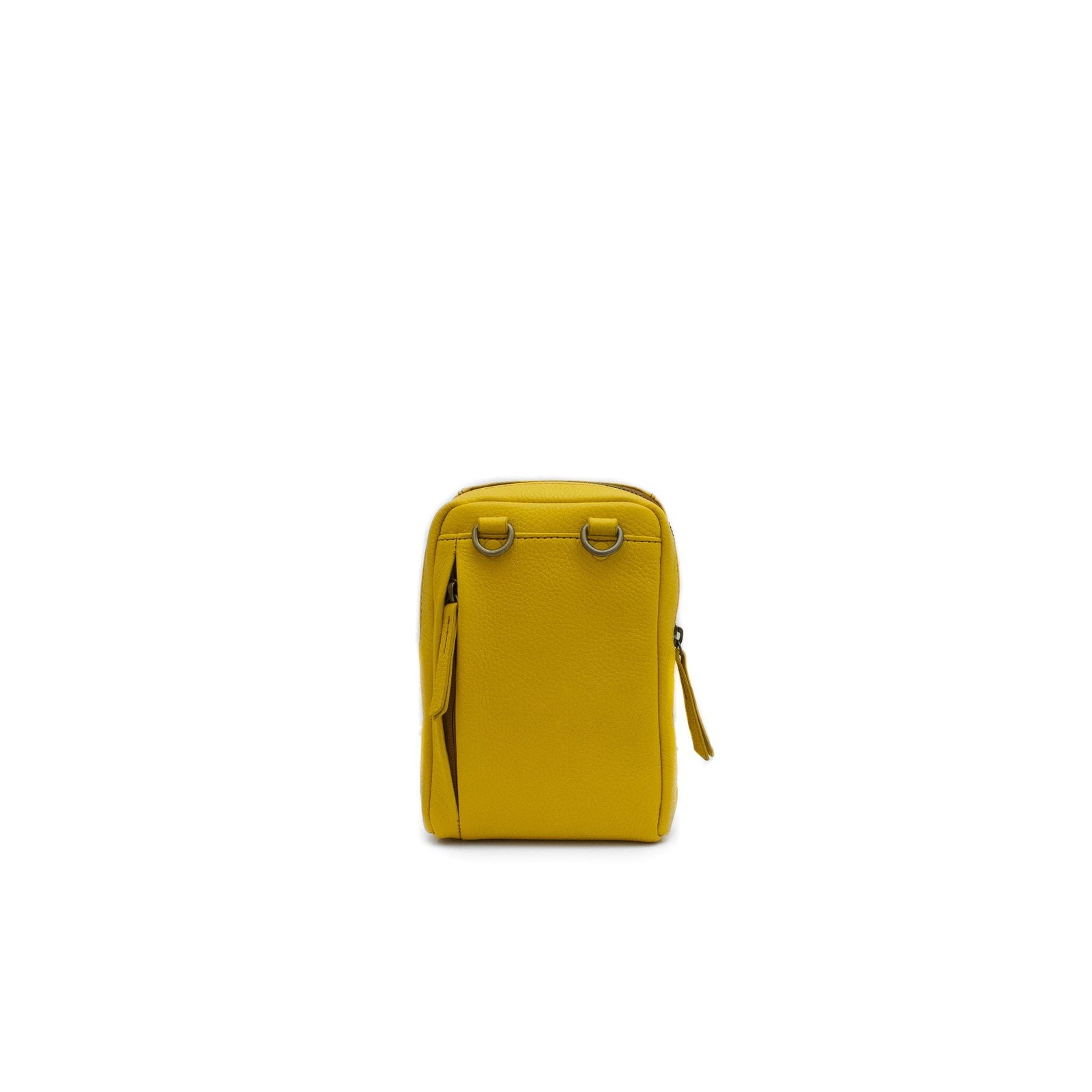 Wembley crossbody leather bag back yellow