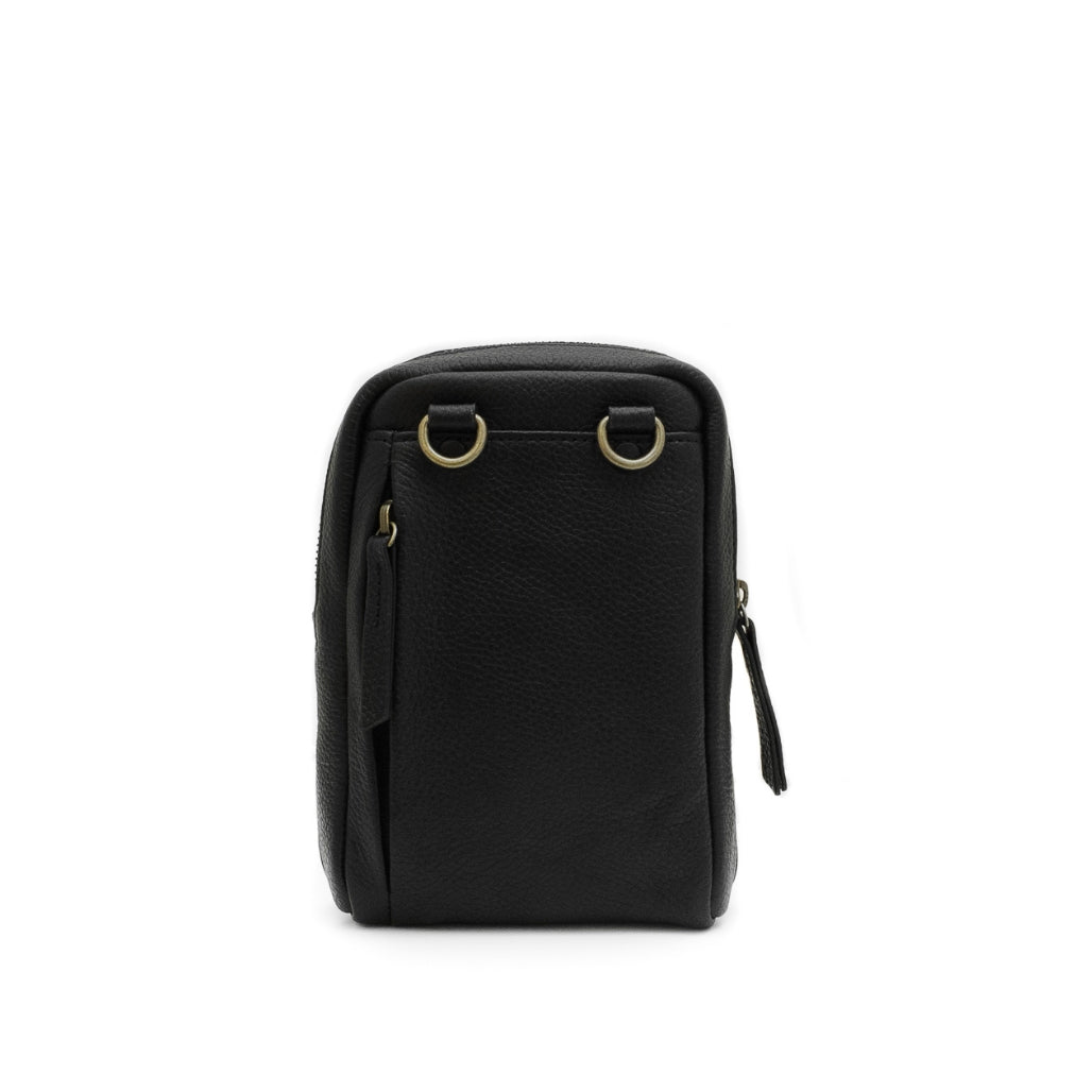 Wembley crossbody leather bag back black