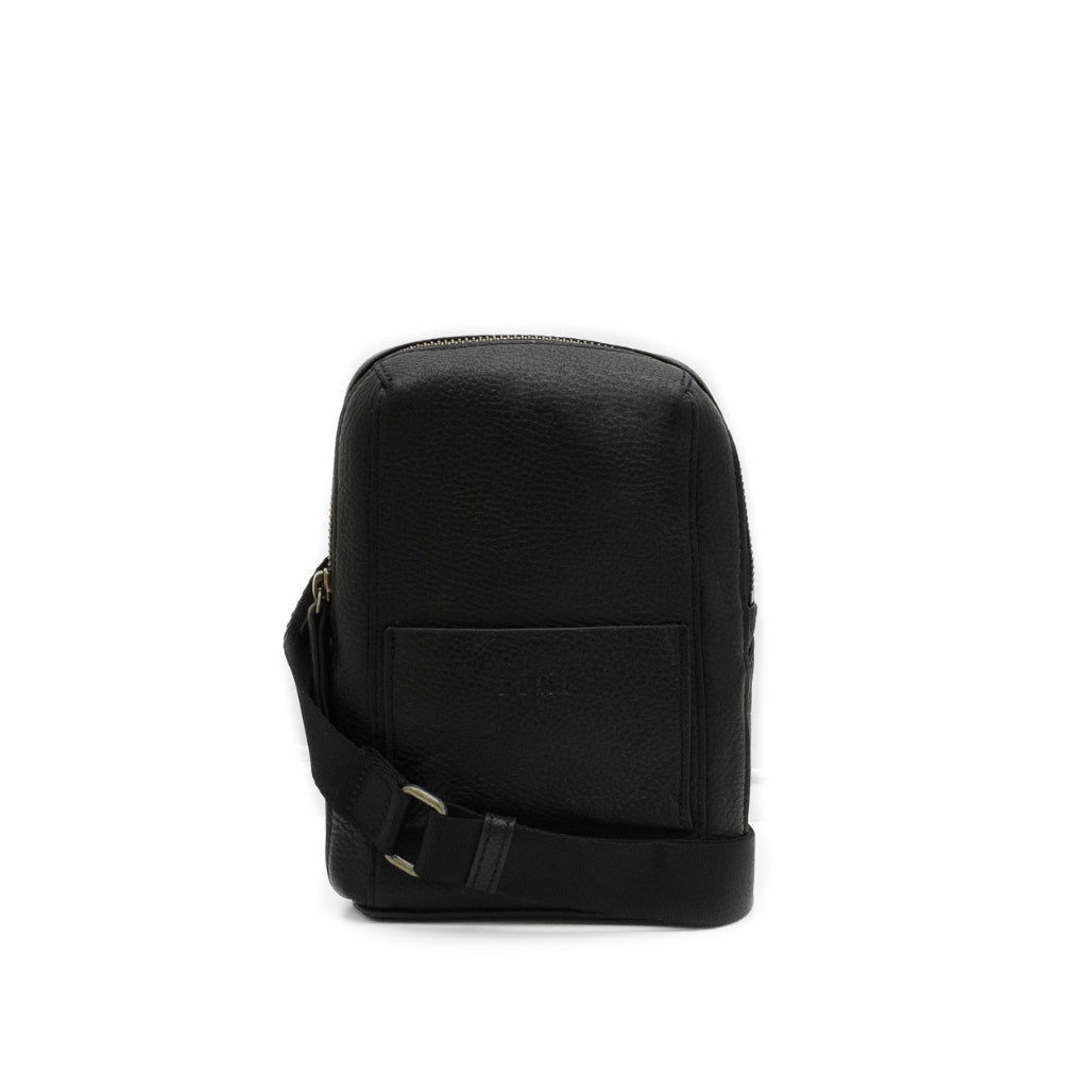 Wembley crossbody leather bag front black