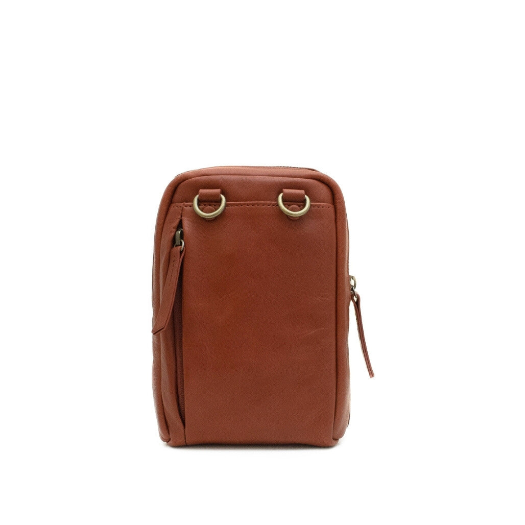 Wembley crossbody leather bag back chestnut