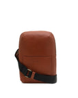 Wembley crossbody leather bag front chestnut