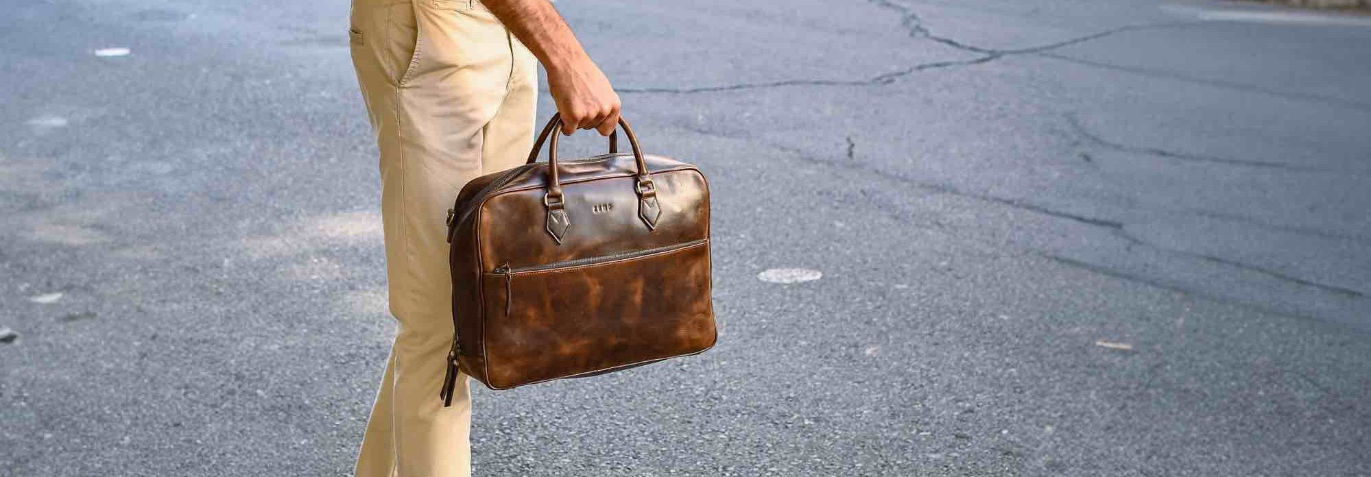 Men's Laptop Leather Bags - ZEMP Leathers