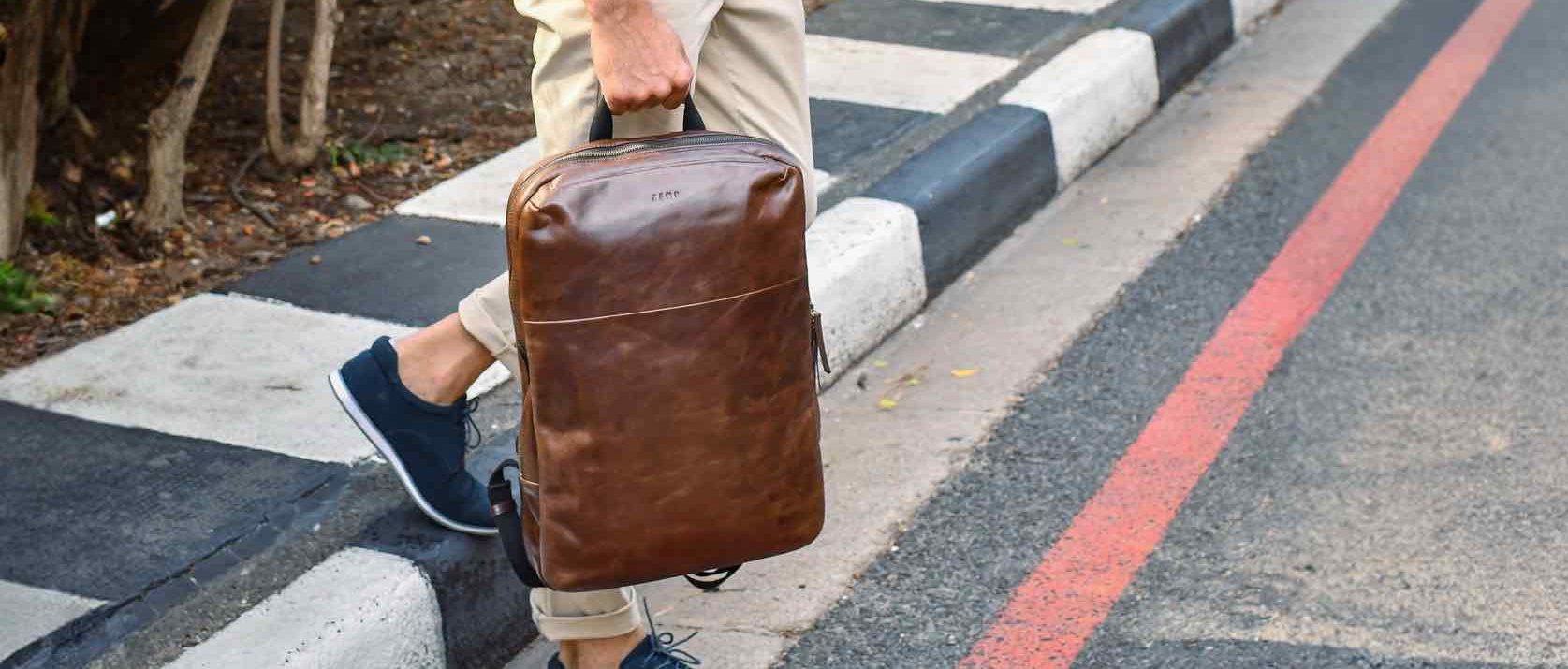 Men's Leather Bag Backpacks - ZEMP Leathers