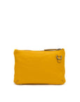 Yellow clutch bag on a white background