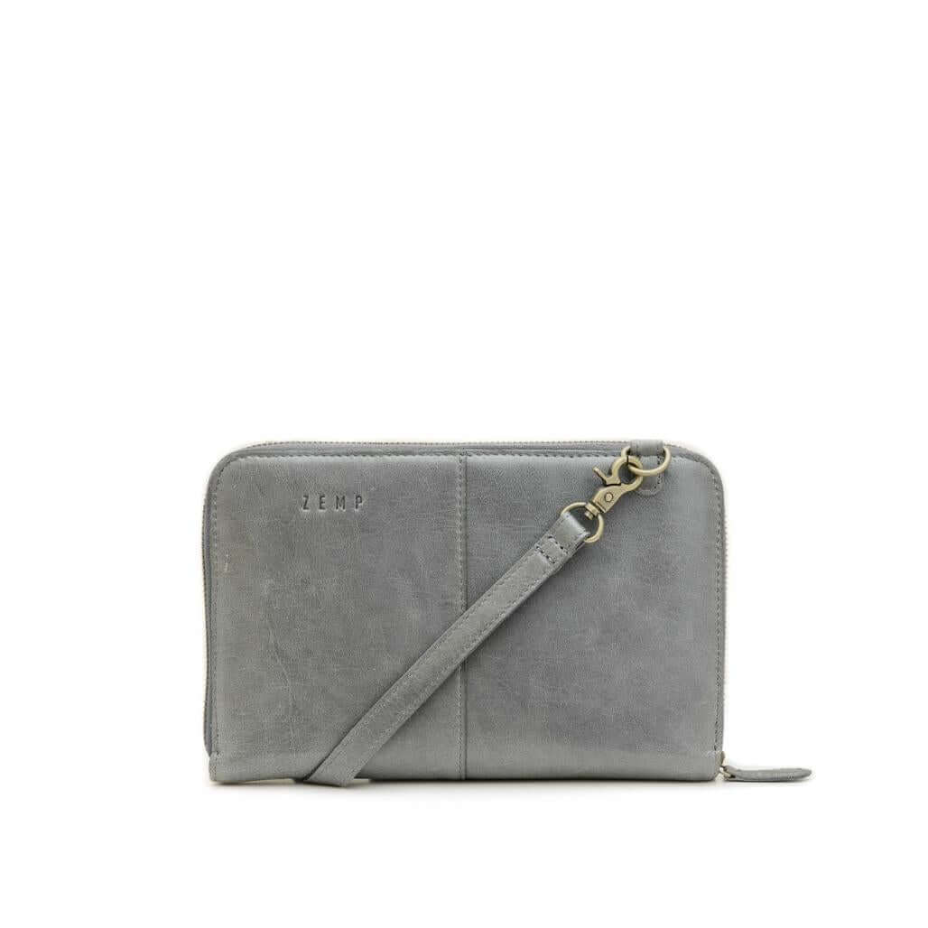 Ayo - leather bag front grey