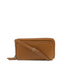 Brown leather crossbody bag on a white background