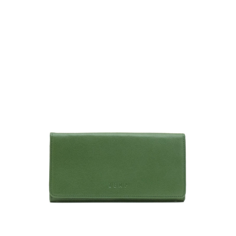Green wallet on a white background