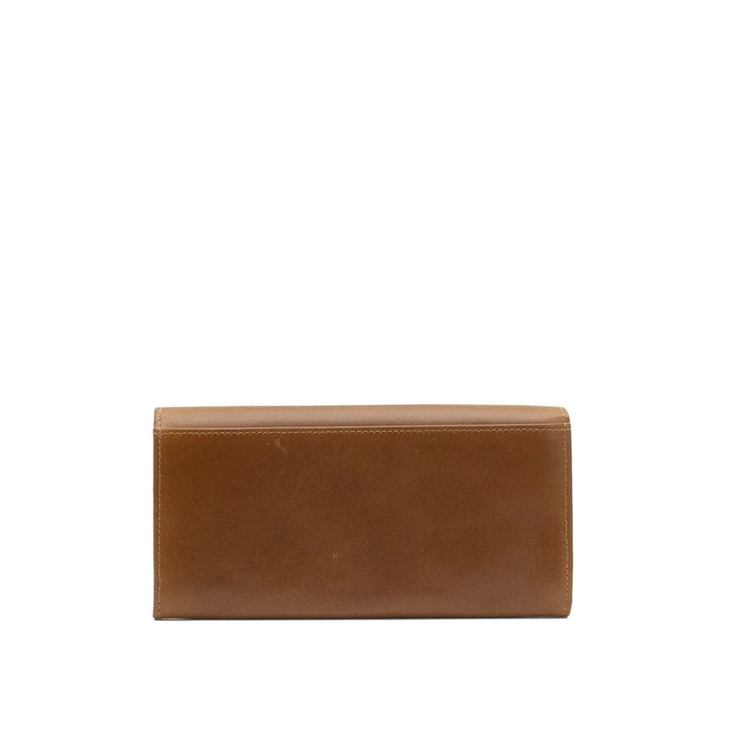Brown leather wallet on a white background