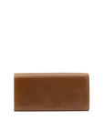 Brown leather wallet on a white background