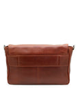 Brown leather bag on a white background