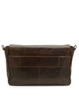 Brown leather bag on a white background