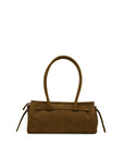 Brown handbag on a white background