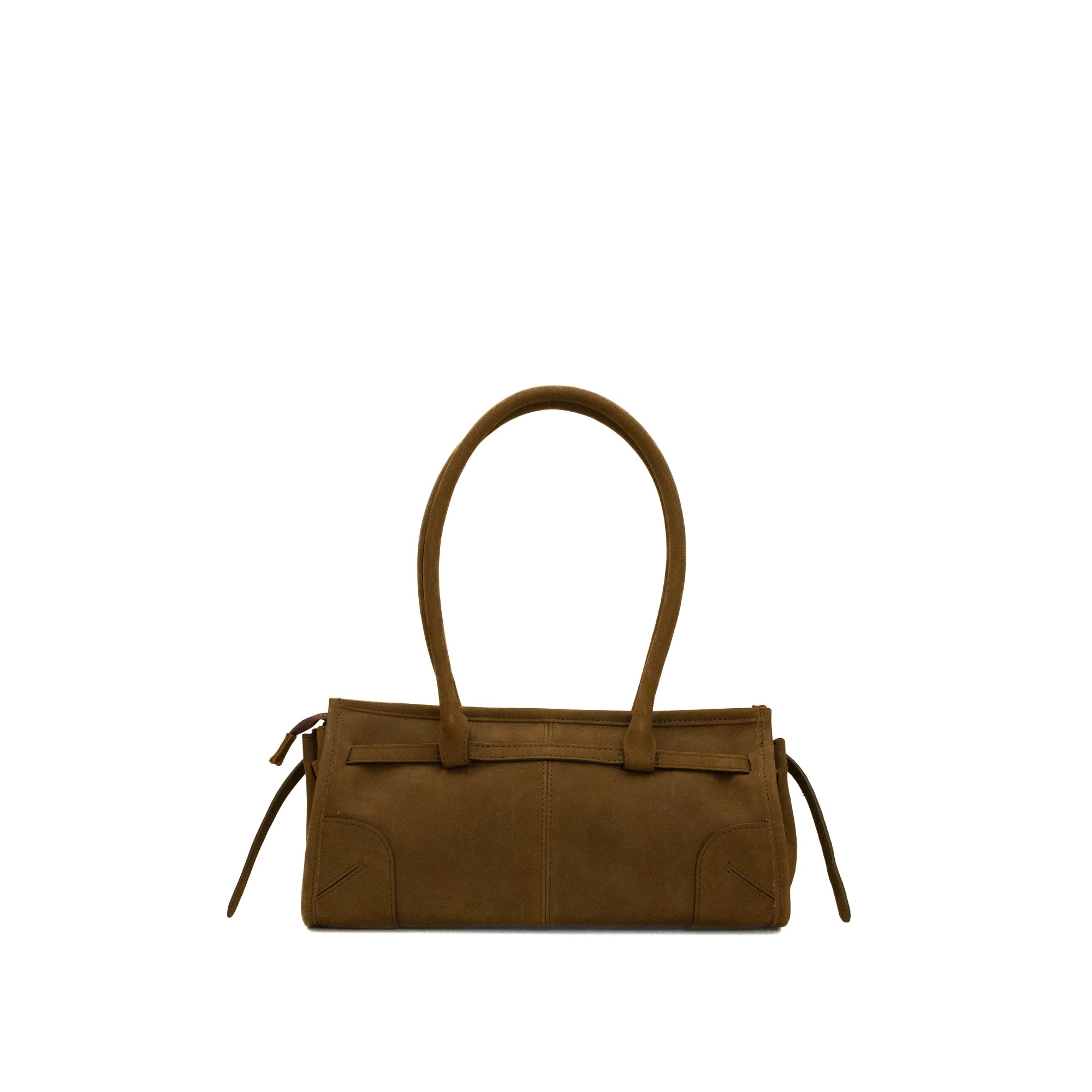 Brown handbag on a white background