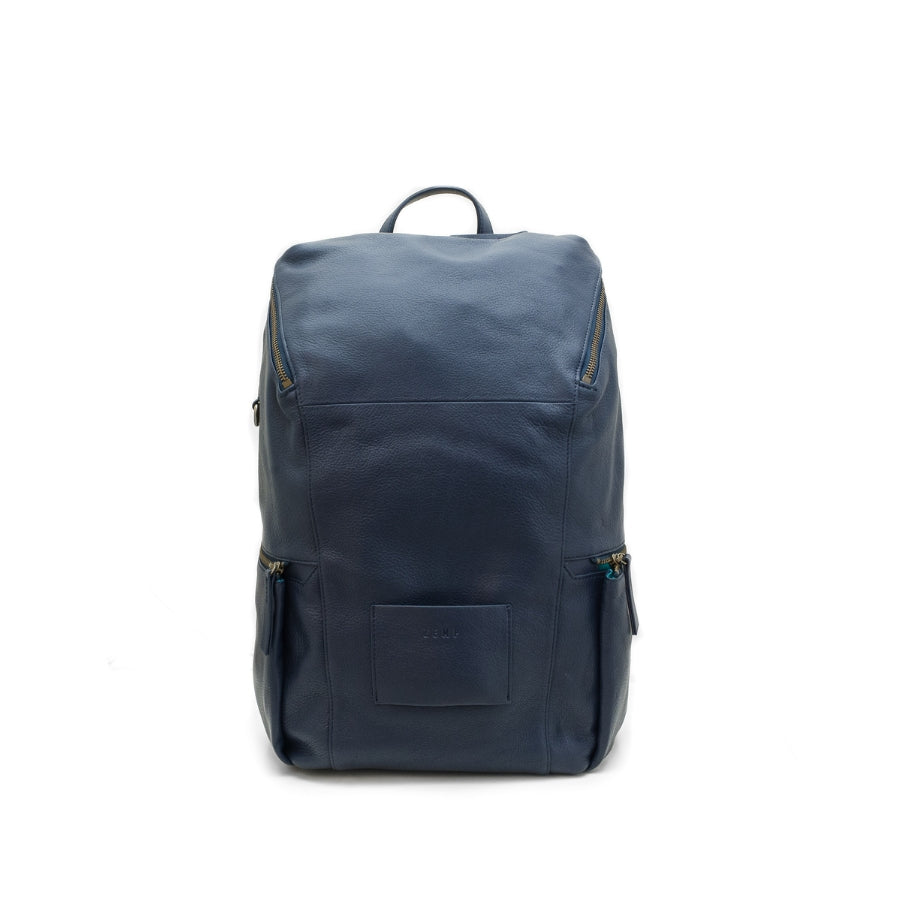 Blue backpack on a white background