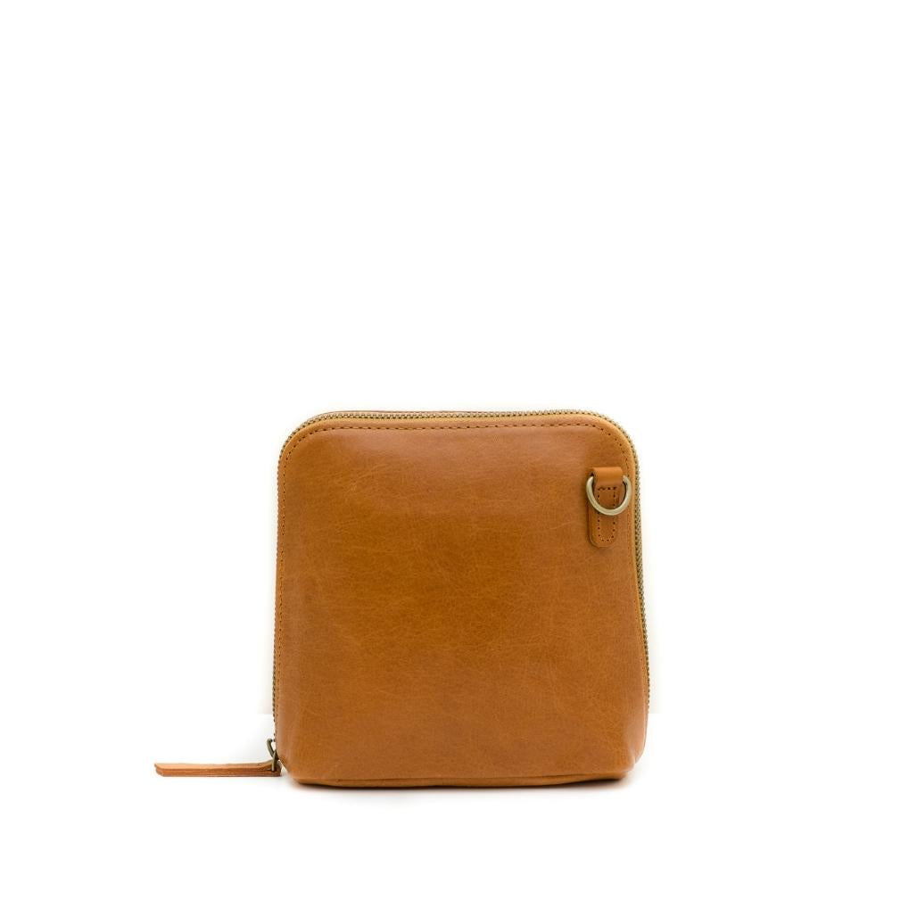 Brown leather wallet on a white background