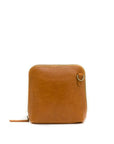 Brown leather wallet on a white background