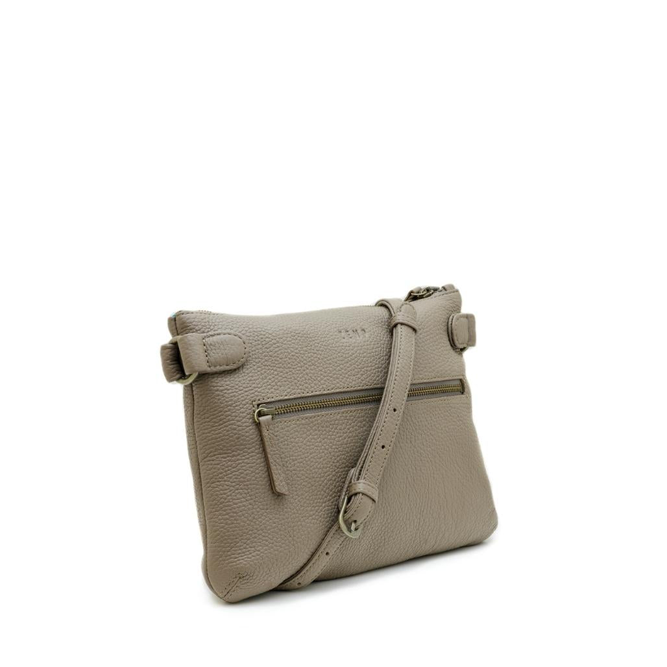 Beige handbag with a strap on a white background