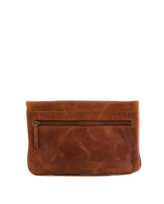 Kuala Lumpur M - crossbody leather bag back chestnut