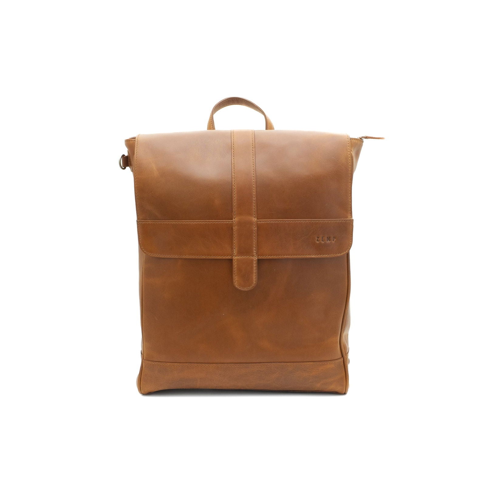 Munich 13" - backpack leather bag front wt