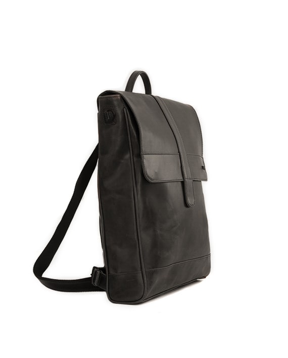 Munich 13" - backpack leather bag side