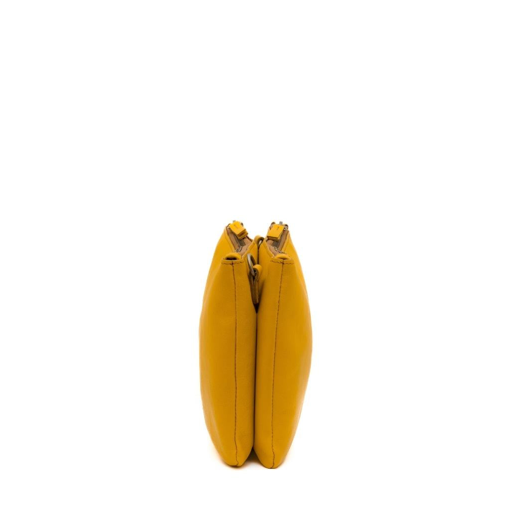 Paddington crossbody leather bag side yellow side 2