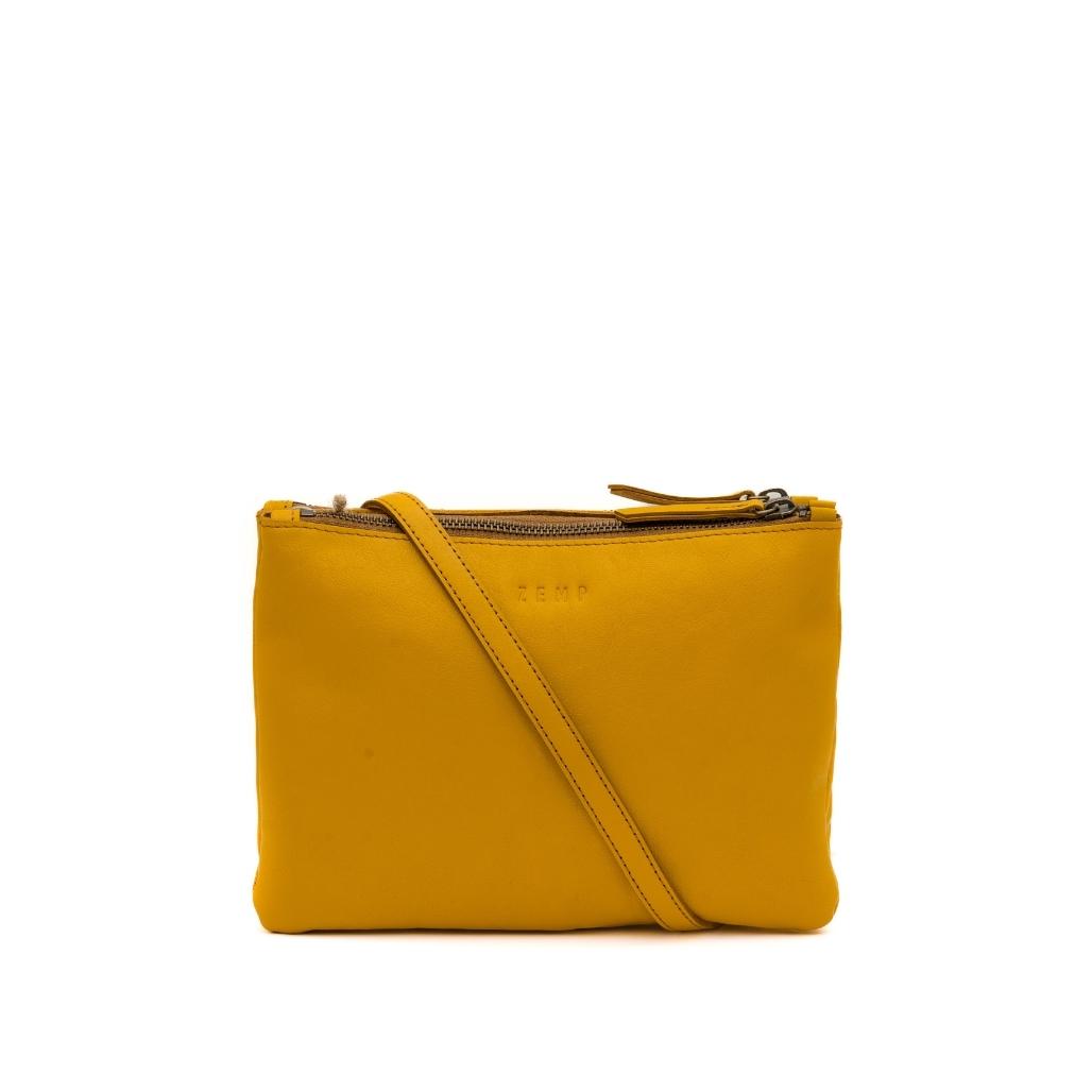 Paddington crossbody leather bag front yellow