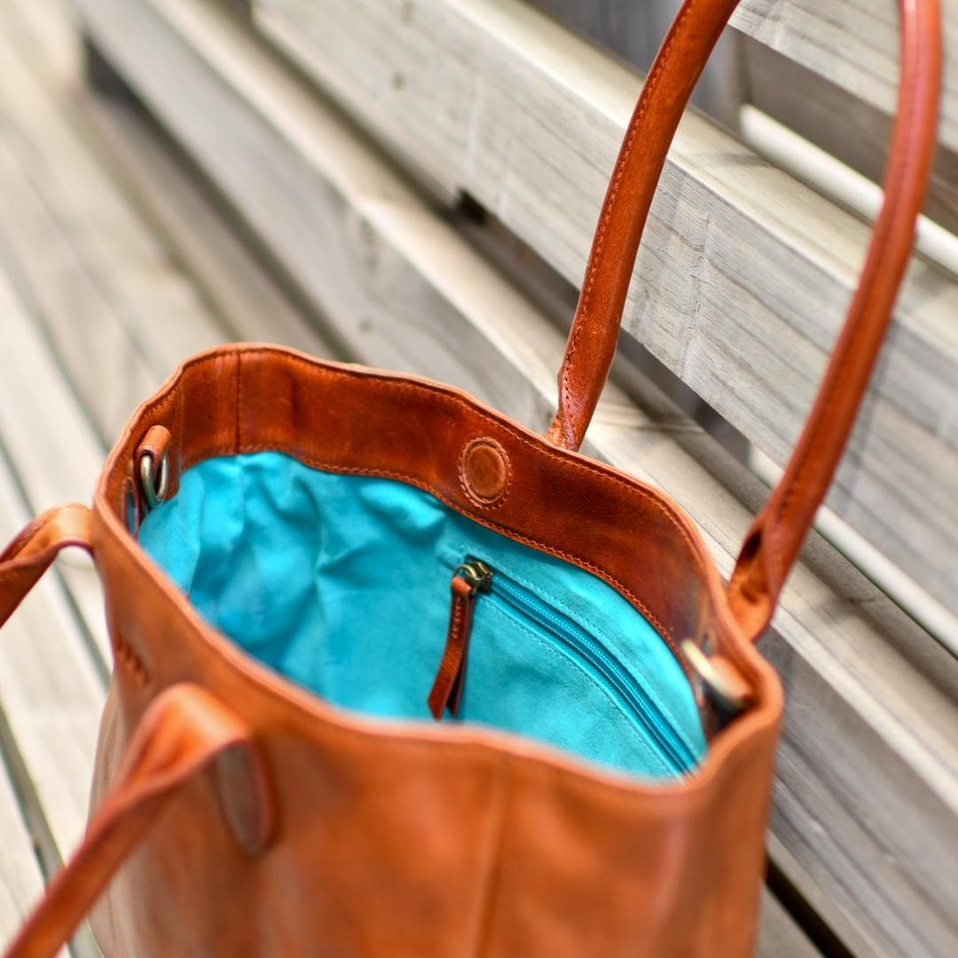 Paisley - crossbody handbag leather bag inside