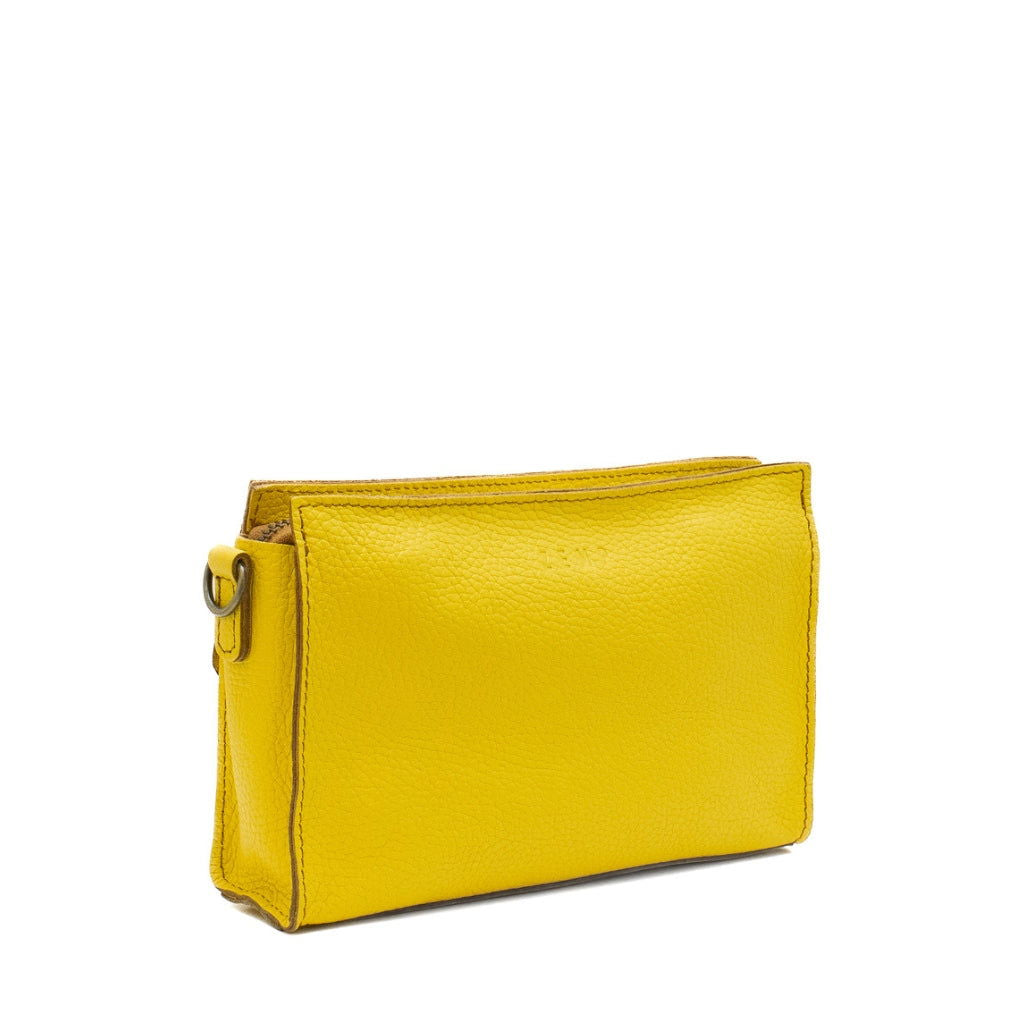 Palau - crossbody leather bag side yellow