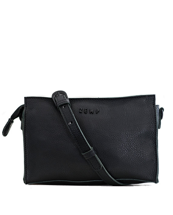 Palau - crossbody leather bag back black