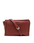 Palau - crossbody leather bag back chestnut