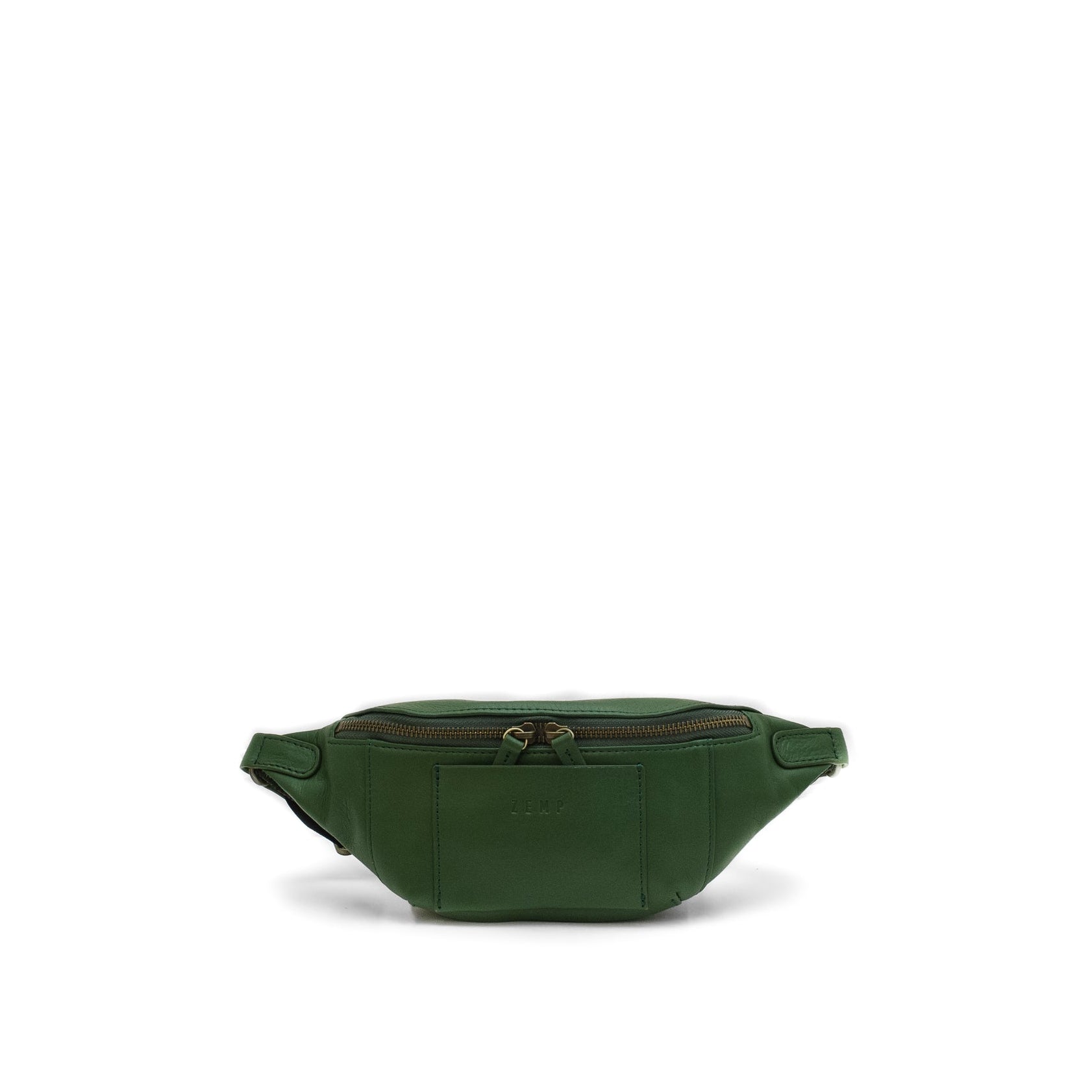 Green waist bag on a white background