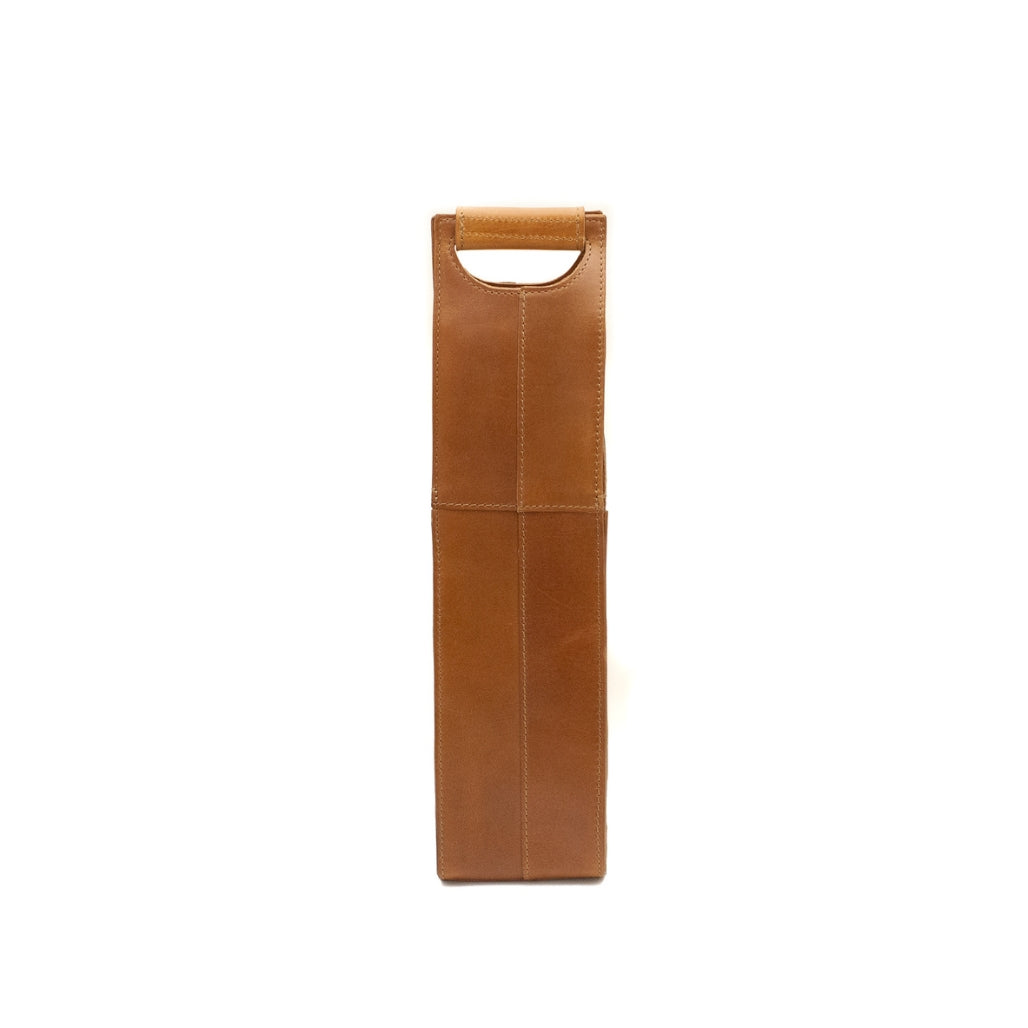 Pinotage 1 - wine carrier leather bag front wt old
