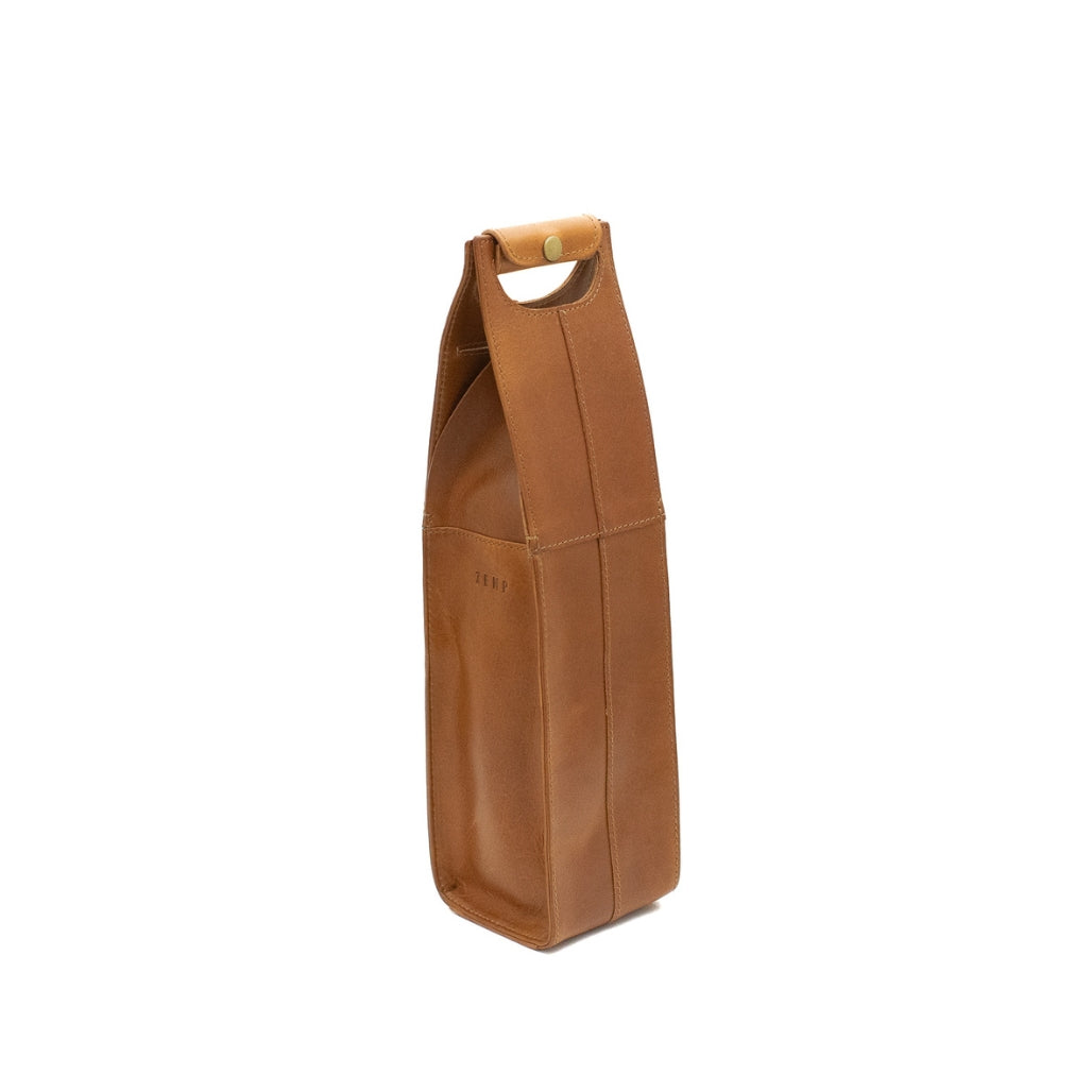 Pinotage 1 - wine carrier leather bag side wt
