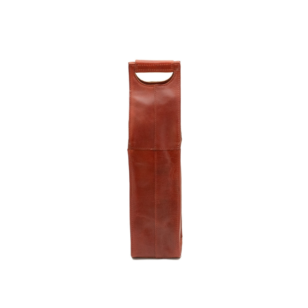 Pinotage 1 - wine carrier leather bag back chestnut