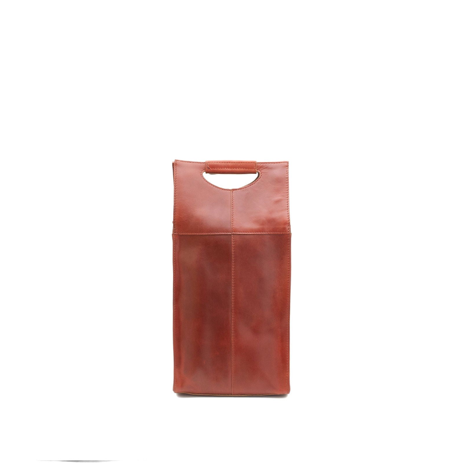 Pinotage 2 - wine carrier leather bag back chestnut