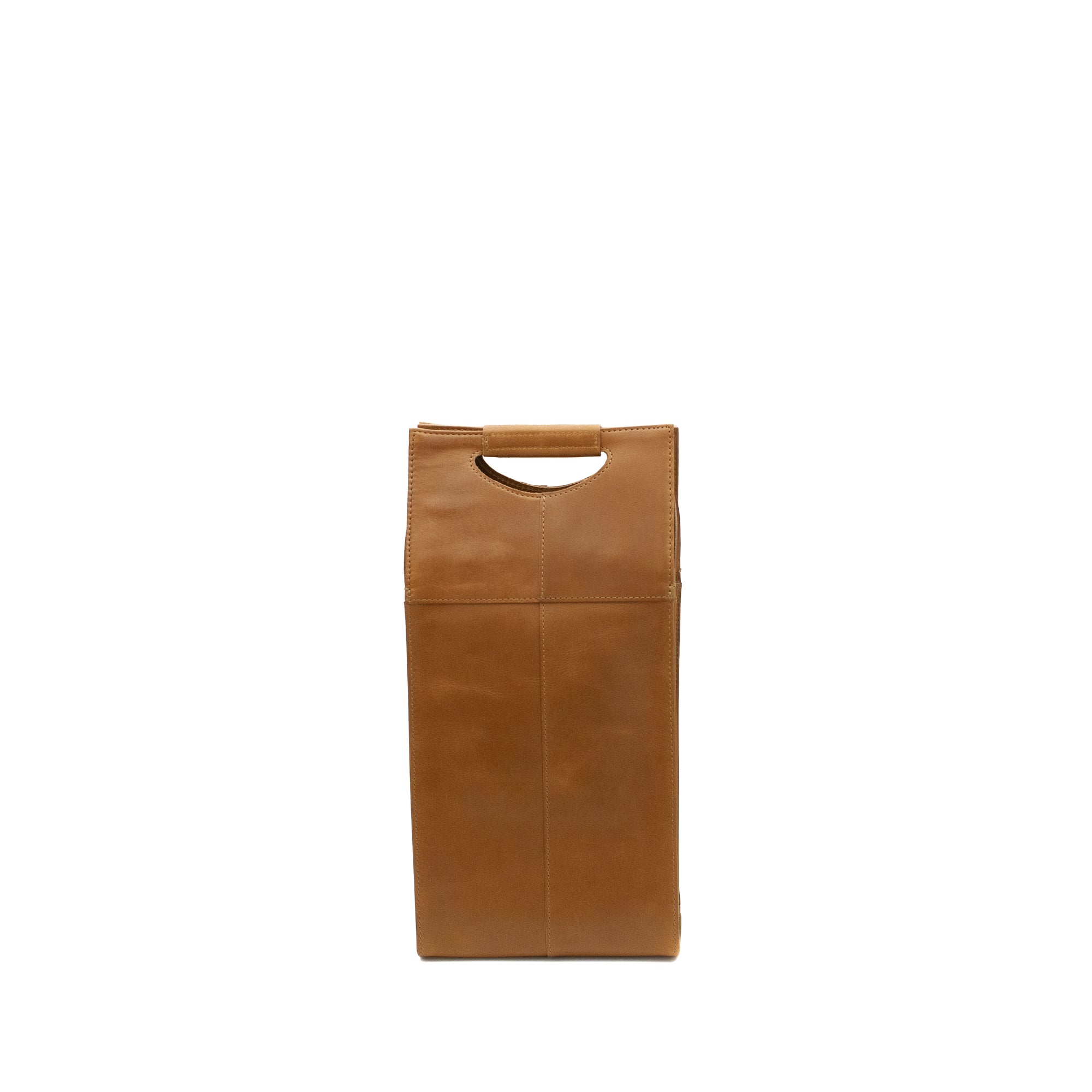 Pinotage 2 wine carrier leather bag front wt