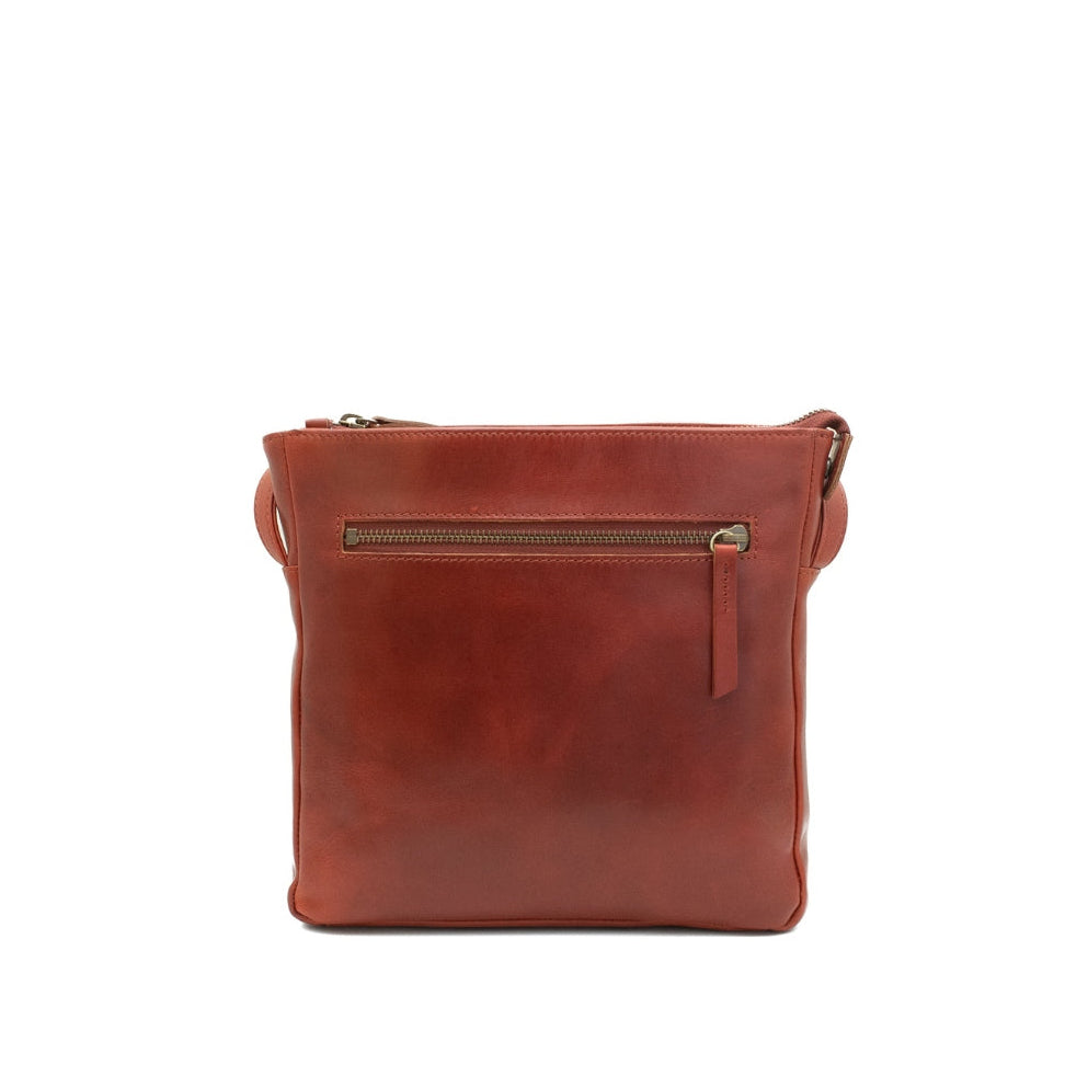Pisa - crossbody leather bags back chestnut