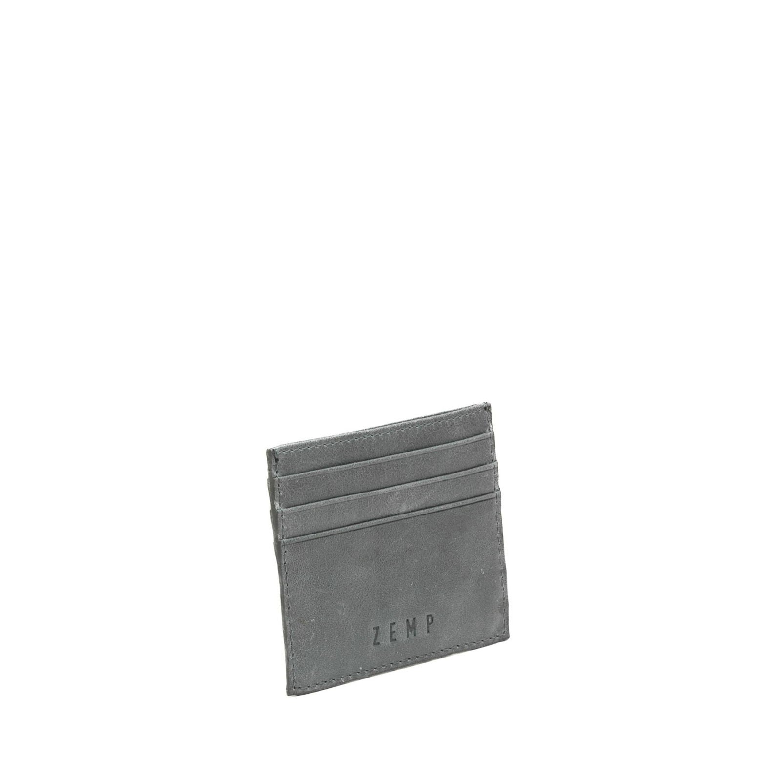 Rio - leather wallet card holder side grey